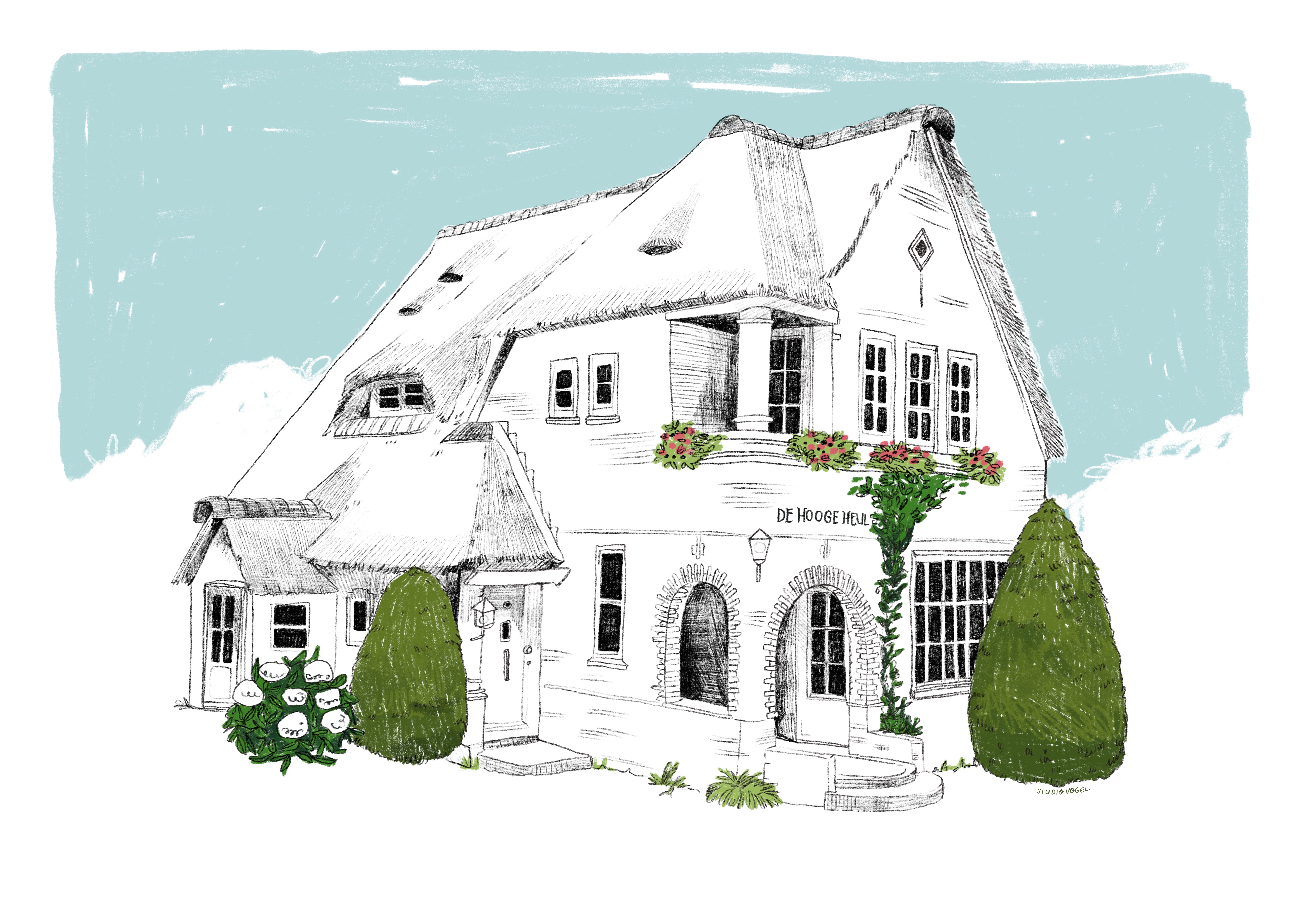 huis portret van een grote villa in Dordrecht